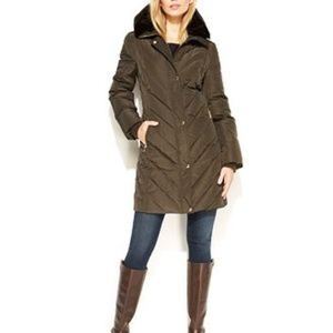 Michael Kors Mid-Length Puffer Coat with Hood